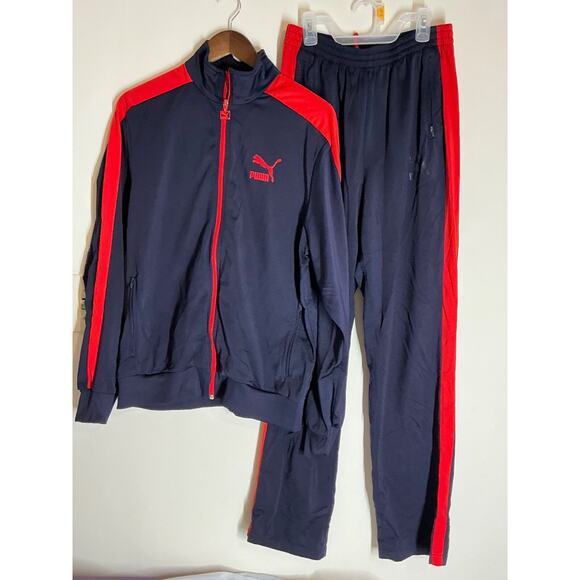 Vintage Puma Nylon Tracksuit Men Size M Navy Blue - Picture 1 of 7